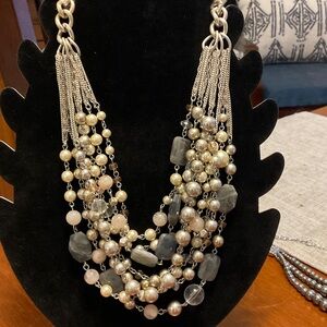 Stella and Dot Multi-Strand Pearl and Bead Necklace